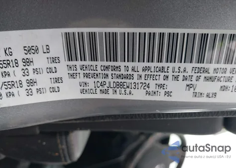 2014 Jeep Cherokee Limited from USA, damaged, VIN 1C4PJLDB8EW131724